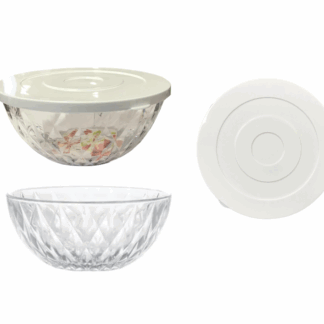 It seems like you're referring to a product description for a plastic food storage bowl with a cover lid, likely used for purposes such as storing fruit salad. The dimensions of...