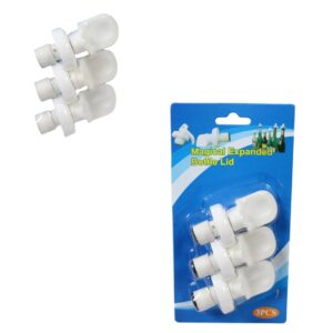 It seems like you're referring to a product description for a set of three plastic bottle stoppers that are likely designed to preserve the freshness of liquids. The stoppers...