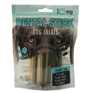 It seems like you're referring to a product description for pet dog treats. These are dental sticks with a mint flavor, and the package contains 100 grams of the product. The...