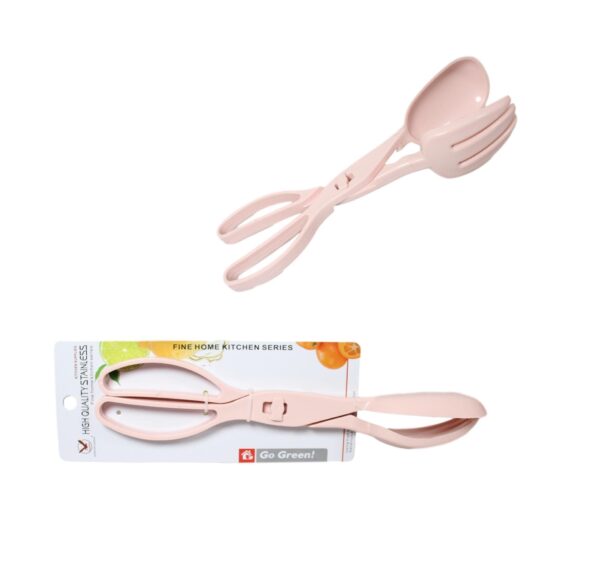 It seems like you're referring to a product description for plastic kitchen BBQ salad food serving tongs. These tongs are 27 cm in length and come in assorted colors. The model...