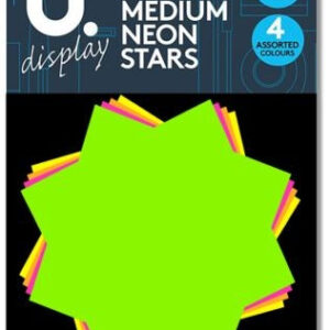 It seems like you're referring to a product description, possibly for a pack of medium-sized neon stars. These stars are likely decorative items or stickers that could be used...