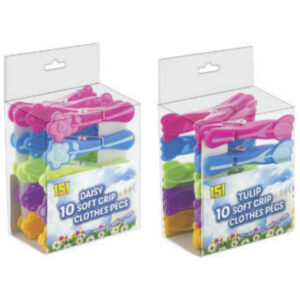 It seems like you're referring to a product description. This product likely refers to a set of 10 packs of soft grip flower-shaped clothes pegs, with a total of 151 pegs. These...