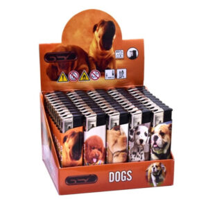 It seems like you're referring to a product, specifically a case of 50 disposable lighters with a "GSD Dogs" design. These types of lighters are often used as promotional items...