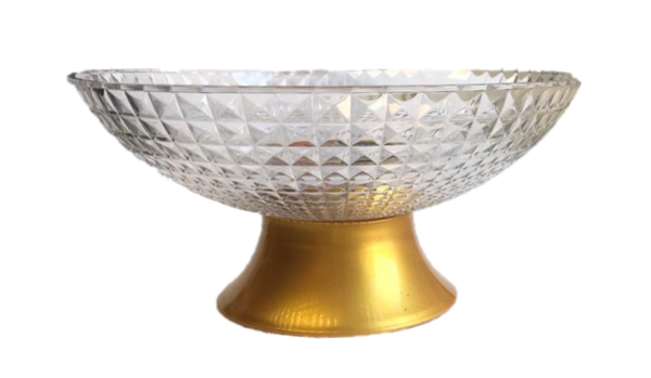 It seems like you're referring to a specific product: a clear plastic fruit bowl with a stand, featuring a diamond cushion pattern. The dimensions are 23 cm in diameter and 10...