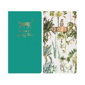 It seems like you're referring to a specific product: the "Diary Slim WTV Safari with Foiled Edge 2023." This is likely a type of planner or diary for the year 2023. The...