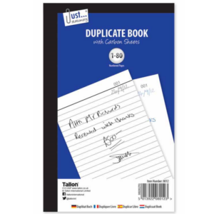 It sounds like you are referring to a case of duplicate books that use carbon sheets to create copies of written documents. These are often used for creating duplicate records...