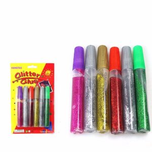 It sounds like you are referring to a product description for a pack of children's glitter glue. This type of product typically includes various colors of glitter-infused glue...