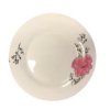 It sounds like you're describing a dining plate that features a pink floral design, suitable for serving salads or desserts. The plate has a diameter of 23 cm and is identified...