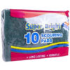 It sounds like you're referring to a bulk purchase of Super Bright Scouring Pads, specifically a pack that contains 10 scouring pads, with a case containing 10 such packs. This...