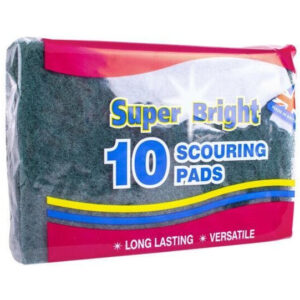 It sounds like you're referring to a bulk purchase of Super Bright Scouring Pads, specifically a pack that contains 10 scouring pads, with a case containing 10 such packs. This...