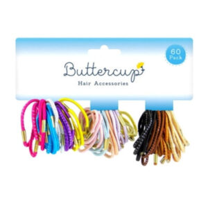 It sounds like you're referring to a pack of 60 hair bands that come in assorted colors. These are typically elastic bands used to tie or secure hair in different styles, such...