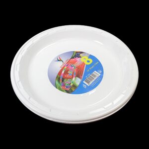 It sounds like you're referring to a pack of 8 plastic plates, each with a diameter of 10 inches, suitable for parties or special occasions. The model or item number is 7026,...