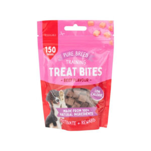 It sounds like you're referring to a product description for pet dog treats. These are likely small, dry beef cubes designed as training treats for dogs. The weight of the...