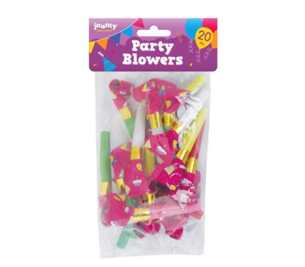 JAUNTY PARTYWARE PACK OF 20 PARTY BLOWERS