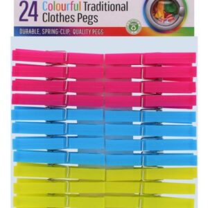 Jiating Colorful Clothes Pegs, 24 Pack