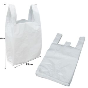 JUPITER HD VEST WHITE CARRIER BAGS 46 X 25CM - PACK OF 100