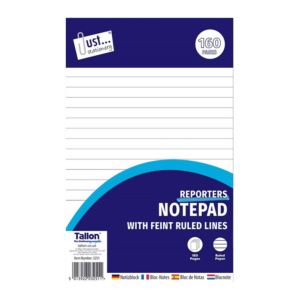 Just Stationery 160-Page Reporter Notepad, 50gsm