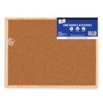 JUST STATIONERY 600MM X 800MM CORK BOARD WITH ACCESSORIES
