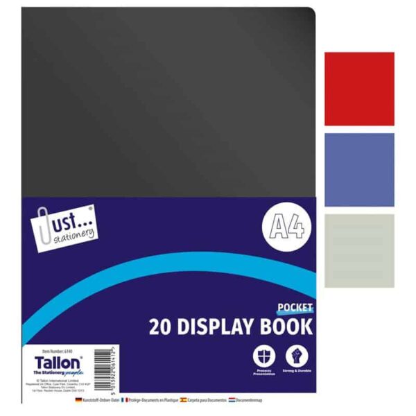 Just Stationery A4 Display Book with 20 Pockets