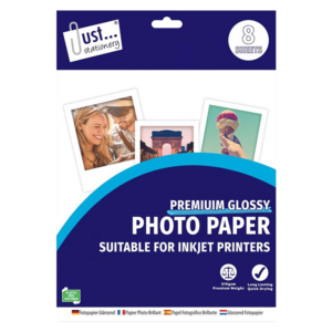 Just Stationery A4 Glossy Photo Paper, Pack of 8 Sheets