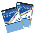 JUST STATIONERY A4 Index Dividers, Pack of 10 - P2090