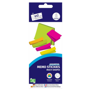 Just Stationery Assorted Neon Sticky Notes, Pack of 6