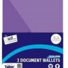 Just Stationery Assorted Polyfile Wallets with Stud Closure, Pack of 3