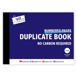 Just Stationery Carbonless Duplicate Book with Numbered Pages 1-80