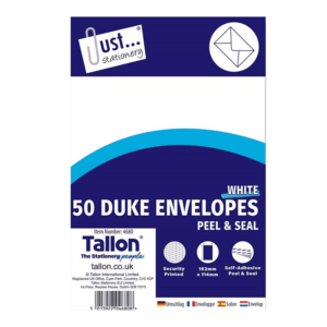 Just Stationery Duke White Envelopes Pack of 50