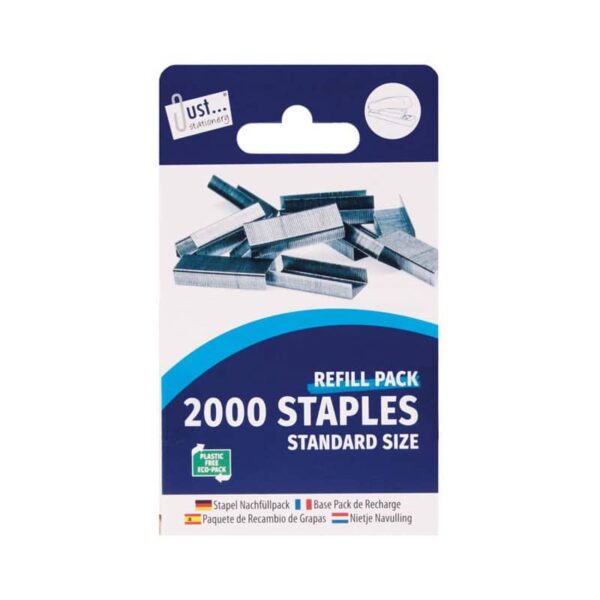 Just Stationery Pack of 2, 1000 No. 26/6 Staples