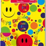 Juvenile Smiley Wrap Set: 2 Sheets & 2 Tags