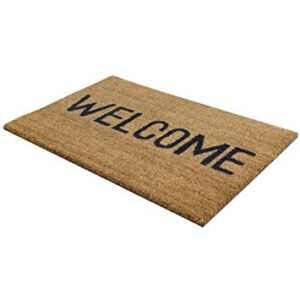 JVL Brown PVC-Backed Coir Welcome Door Mat, 33.5 x 60 cm