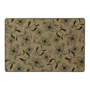 JVL Elegance Indoor Floral Mat, 75cm x 50cm