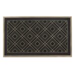 JVL Havana Rubber Diamond Pattern Door Mat, 45 x 75 cm