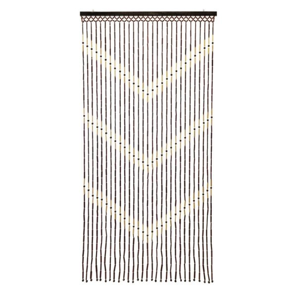 JVL Provence Hanging Wooden Beaded Door Curtain Screen, 180 x 90 cm, Assorted Colors