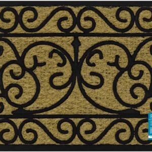 JVL Woven TuffScrape Scroll Design Door Mat 45cm x 75cm