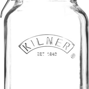 KILNER 2 LITRE CLEAR SQUARE CLIP TOP JAR