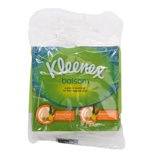 Kleenex Balsam Pocket Tissues Twin Pack (9 Tissues Each) with Clipstrip