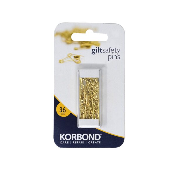 KORBOND Gold Safety Pins, Pack of 36