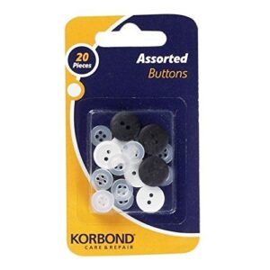 KORBOND VARIETY PACK OF 20 BUTTONS