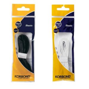 KORBOND WHITE ELASTIC, 12MM X 2M