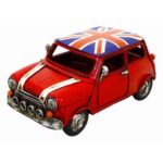 Kreatif Kraft Hand-Painted Metal Ornament with Union Jack Design for Cars