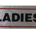 Ladies' Sign in High Brushed Metallic Finish, Self-Adhesive, 17 x 4 cm