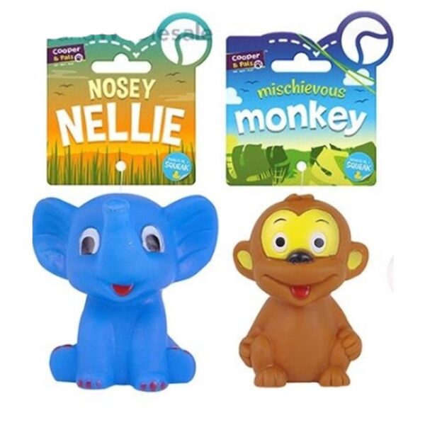 Lamb, Elephant & Monkey Squeaky Toys