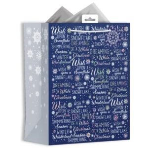 LARGE FESTIVE TEXT CHRISTMAS GIFT BAG