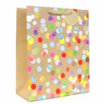 Large Gift Bag with Colorful Dots - 26cm x 32cm x 12cm