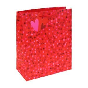 Large Gift Bag with Mini Hearts for Valentine's Day