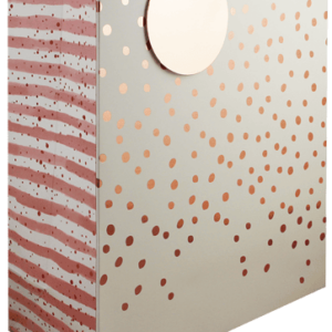 Large Gift Bag with Rose Gold Dots - Dimensions: 260mm (W) x 321mm (H) x 121mm (D)