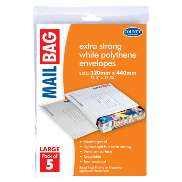 Large Retail Packs of Mail Bags - 320mm x 440mm, Set of 5