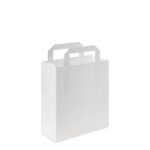 Large White Kraft Paper Carrier Bag with Handle - 250 Pack (25 x 29 x 13.5 cm)